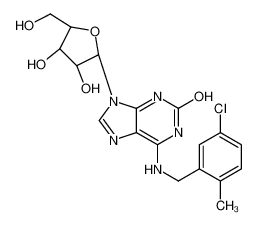 6-[(5-chloro-2-methylphenyl)methylamino]-9-[(2R,3R,4S,5R)-3,4-dihydroxy-5-(hydroxymethyl)oxolan-2-yl]-1H-purin-2-one 62223-39-6
