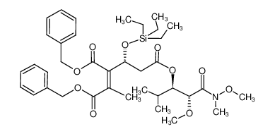 3,4-dibenzyl 1-((2R,3R)-2-methoxy-1-(methoxy(methyl)amino)-4-methyl-1-oxopentan-3-yl) (R,Z)-2-((triethylsilyl)oxy)pent-3-ene-1,3,4-tricarboxylate 185670-27-3