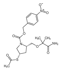 1-Pyrrolidinecarboxylic acid,4-(acetylthio)-2-[(2-amino-1,1-dimethyl-2-oxoethoxy)methyl]-,(4-nitrophenyl)methyl ester, (2S-cis)-