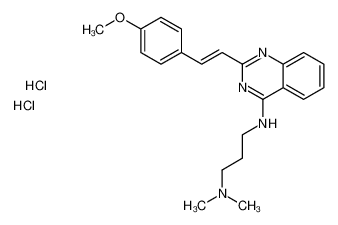 N'-{2-[(E)-2-(4-甲氧基苯基)乙烯基]-4-喹唑啉基}-N,N-二甲基-1,3-丙烷二胺二盐酸盐图片