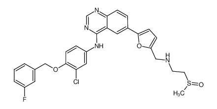 N-{3-chloro-4-[(3-fluorophenyl)methoxy]phenyl}-6-(5-{[(2-methanesulfinylethyl)amino]methyl}furan-2-yl)quinazolin-4-amine