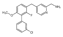 (4-((3'-chloro-2-fluoro-6-methoxy-[1,1'-biphenyl]-3-yl)methyl)pyridin-2-yl)methanamine 1158228-60-4