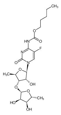 5'-Deoxy-3'-O-(5-deoxy-alpha-D-ribofuranosyl)-5-fluoro-N-((pentyloxy)carbonyl)cytidine 1262133-68-5