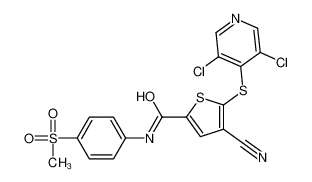 4-氰基-5-[(3,5-二氯-4-吡啶基)硫基]-N-[4-(甲基磺酰基)苯基]-2-噻吩甲酰胺