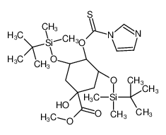 (1alpha,3R,4alpha,5R)-3,5-二[[(1,1-二甲基乙基)二甲基硅烷基]氧基]-1-羟基-4-(1H-咪唑-1-基硫代甲氧基)-环己烷羧酸甲酯