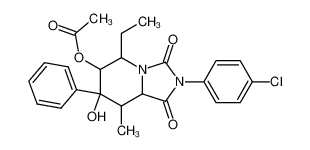 6-acetoxy-2-(4-chloro-phenyl)-5-ethyl-7-hydroxy-8-methyl-7-phenyl-tetrahydro-imidazo[1,5-a]pyridine-1,3-dione