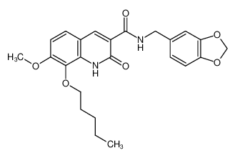 N-(1,3-苯并二氧戊环-5-基甲基)-1,2-二氢-7-甲氧基-2-氧代-8-(戊氧基)-3-喹啉甲酰胺