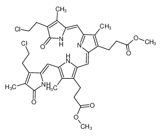 2,17-bis-(2-chloroethyl)-21,24-dihydro-8,12-bis-(2-methoxycarbonylethyl)-3,7,13,18-tetramethylbilin-1,19-dione 92735-37-0