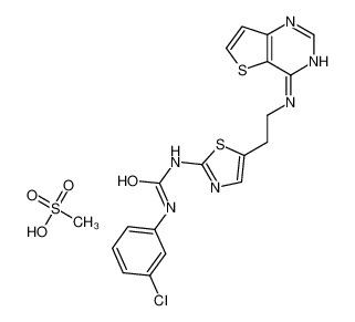 N-(3-氯苯基)-N’-[5-[2-(噻吩并3,2-d]嘧啶-4-基氨基)乙基]-2-噻唑基]脲甲磺酸盐 (1:1)