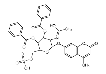 4-甲基伞形酮2-乙酰氨基-2-脱氧-3,4-二-O-苯甲酰基-beta-D-吡喃半乳糖苷6-硫酸盐