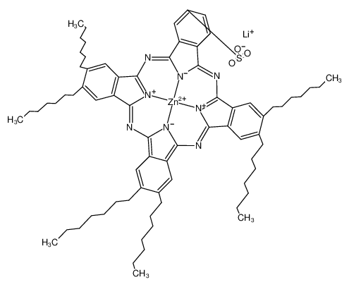 lithium 9,10,16,17,23,24-hexakis-(1-heptyl)-phthalocyanine-2-sulfonate zinc(II) 224824-42-4