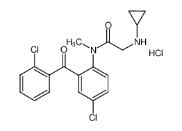 N-[4-氯-2-(2-氯苯甲酰基)苯基]-2-(环丙基氨基)-N-甲基乙酰胺盐酸盐