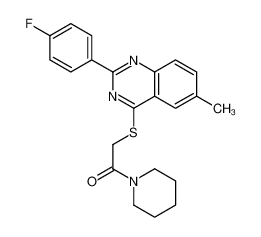 2-{[2-(4-Fluorophenyl)-6-methyl-4-quinazolinyl]sulfanyl}-1-(1-pip eridinyl)ethanone