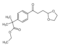 ethyl 2-(4-(3-(1,3-dioxolan-2-yl)propanoyl)phenyl)-2-methylpropanoate 207301-40-4