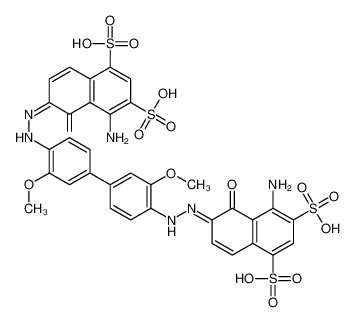 (6E)-4-amino-6-[[4-[4-[(2Z)-2-(8-amino-1-oxo-5,7-disulfonaphthalen-2-ylidene)hydrazinyl]-3-methoxyphenyl]-2-methoxyphenyl]hydrazinylidene]-5-oxonaphthalene-1,3-disulfonic acid 3841-14-3