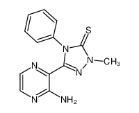 5-(3-amino-2-pyrazinyl)-2-methyl-4-phenyl-1,2,4-triazol-3-thione