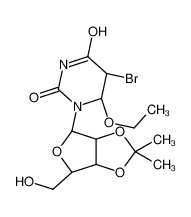 (5R,6R)-1-[(3aR,4R,6R,6aR)-6-(hydroxymethyl)-2,2-dimethyl-3a,4,6,6a-tetrahydrofuro[3,4-d][1,3]dioxol-4-yl]-5-bromo-6-ethoxy-1,3-diazinane-2,4-dione 125310-70-5
