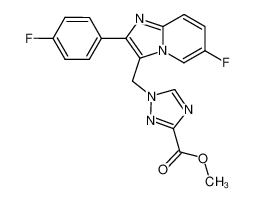 methyl 1-((6-fluoro-2-(4-fluorophenyl)imidazo[1,2-a]pyridin-3-yl)methyl)-1H-1,2,4-triazole-3-carboxylate 1197846-66-4