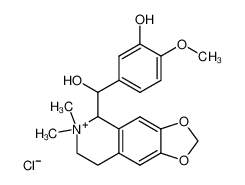 erythro-1-(α,3-dihydroxy-4-methoxybenzoyl)-2,2-dimethyl-6,7-methylenedioxy-1,2,3,4-tetrahydroisoquinolinium chloride 126262-41-7