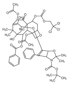 13-{[(3-t-Boc)-2,2-dimethyl-4S-phenyl-1,3-oxazolidin-5R-yl]formyl}-7-O-(2,2,2-trichloroethyl)oxy]carbonyl) Baccatin III 143527-73-5