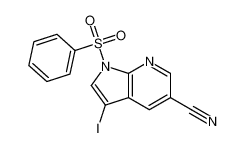 3-Iodo-1-(phenylsulfonyl)-1H-pyrrolo[2,3-b]pyridine-5-carbonitril e 757978-12-4