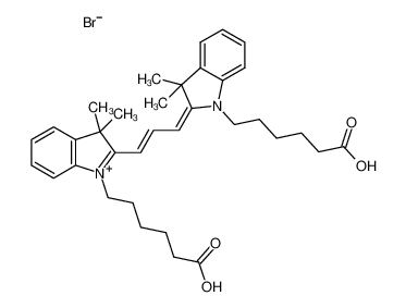 1-(5-carboxypentyl)-2-(3-(1-(5-carboxypentyl)-3,3-dimethylindolin-2-ylidene)prop-1-en-1-yl)-3,3-dimethyl-3H-indol-1-ium bromide 1034871-56-1