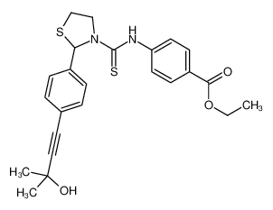Ethyl 4-[({2-[4-(3-hydroxy-3-methyl-1-butyn-1-yl)phenyl]-1,3-thia zolidin-3-yl}carbonothioyl)amino]benzoate 590378-99-7