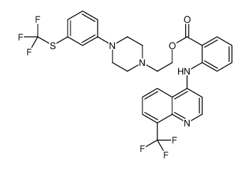 2-[4-[3-(trifluoromethylsulfanyl)phenyl]piperazin-1-yl]ethyl 2-[[8-(trifluoromethyl)quinolin-4-yl]amino]benzoate 55300-50-0