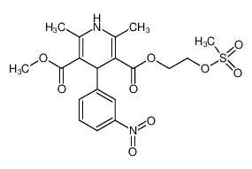 methanesulfonyloxyethyl methyl 1,4-dihydro-2,6-dimethyl-4-(3-nitrophenyl)-3,5-pyridinedicarboxylate 103785-47-3