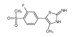 5-(3-fluoro-4-methylsulfonylphenyl)-4-methyl-1,3-thiazol-2-amine 593959-27-4