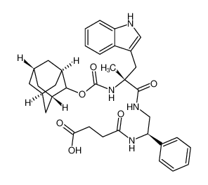 4-[[(1R)-2-[[(2R)-2-(2-adamantyloxycarbonylamino)-3-(1H-indol-3-yl)-2-methylpropanoyl]amino]-1-phenylethyl]amino]-4-oxobutanoic acid 130332-27-3