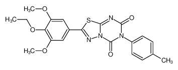 2-(4-ethoxy-3,5-dimethoxyphenyl)-6-(4-methylphenyl)-[1,3,4]thiadiazolo[3,2-a][1,3,5]triazine-5,7-dione 125766-46-3