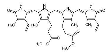 3-[2-[(E)-[3-(3-甲氧基-3-氧代-丙基)-4-甲基-5-[(E)-(3-甲基-5-氧代-4-乙烯基-吡咯-2-亚基)甲基]吡咯-2-亚基]甲基]-4-甲基-5-[(E)-(4-甲基-5-氧代-3-乙烯基-吡咯-2-亚基)甲基]-1H-吡咯-3-基]丙酸甲酯图片