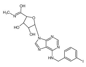(2S,3S,4R,5R)-3,4-Dihydroxy-5-{6-[(3-iodobenzyl)amino]-9H-purin-9 -yl}-N-methyltetrahydro-2-furancarboxamide (non-preferred name)