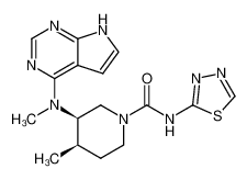 (3R,4R)-4-methyl-3-[methyl(7H-pyrrolo[2,3-d]pyrimidin-4-yl)amino]-N-(1,3,4-thiadiazol-2-yl)piperidine-1-carboxamide