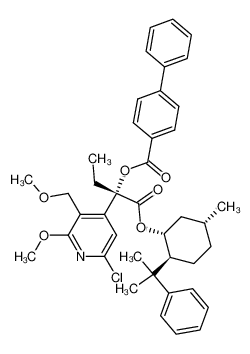 (S)-2-(6-chloro-2-methoxy-3-(methoxymethyl)pyridin-4-yl)-1-(((1R,2S,5R)-5-methyl-2-(2-phenylpropan-2-yl)cyclohexyl)oxy)-1-oxobutan-2-yl [1,1'-biphenyl]-4-carboxylate 146596-06-7