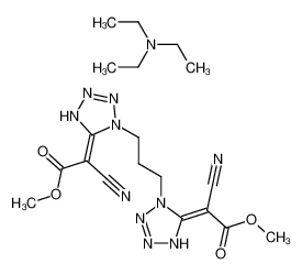 dimethyl (E)-2,2'-<trimethylene-1,1'-bis(4,5-dihydro-1H-tetrazol-5-ylidene)>bis-(2-cyanoacetate) bis(triethylammonium salt) 122762-76-9