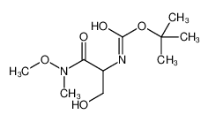 tert-butyl N-[3-hydroxy-1-[methoxy(methyl)amino]-1-oxopropan-2-yl]carbamate 122709-20-0