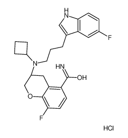 (3R)-3-{Cyclobutyl[3-(5-fluoro-1H-indol-3-yl)propyl]amino}-8-fluo ro-5-chromanecarboxamide hydrochloride (1:1)