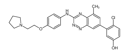 4-氯-3-[5-甲基-3-[[4-[2-(1-吡咯烷基)乙氧基]苯基]氨基]-1,2,4-苯并三嗪-7-基]苯酚