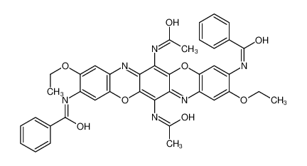 N-(6,13-diacetamido-3-benzamido-2,9-diethoxy-[1,4]benzoxazino[2,3-b]phenoxazin-10-yl)benzamide 17741-63-8