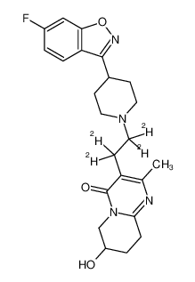 7-hydroxy-2-methyl-3-[1,1,2,2-tetradeuterio-2-[4-(6-fluoro-1,2-benzoxazol-3-yl)piperidin-1-yl]ethyl]-6,7,8,9-tetrahydropyrido[1,2-a]pyrimidin-4-one 1215454-04-8