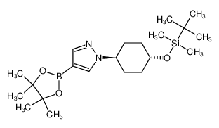 1-(trans-4-{[tert-butyl(dimethyl)silyl]oxy}cyclohexyl)-4-(4,4,5,5-tetramethyl-1,3,2-dioxaborolan-2-yl)-1H-pyrazole 1257997-17-3