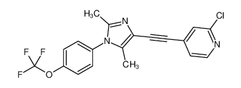 2-chloro-4-[2-[2,5-dimethyl-1-[4-(trifluoromethoxy)phenyl]imidazol-4-yl]ethynyl]pyridine 871362-31-1