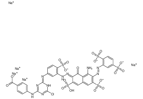 pentasodium,4-[[4-[3-[(2Z)-2-[8-amino-1-oxo-3,6-disulfonato-7-[(2-sulfo-5-sulfonatophenyl)diazenyl]naphthalen-2-ylidene]hydrazinyl]-4-sulfonatoanilino]-6-chloro-1,3,5-triazin-2-yl]amino]benzoate 68133-30-2