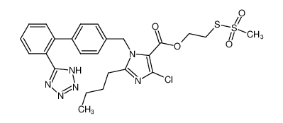 2-butyl-4-chloro-1-[(2'-(1H-tetrazol-5-yl)(1,1'-biphenyl)-4-yl)methyl]-1H-imidazole-5-carboxylic acid 2-(methylsulfonylthio)ethyl ester 1070174-99-0