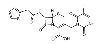 (6R,7R)-3-((5-fluoro-2,6-dioxo-2,3-dihydropyrimidin-1(6H)-yl)methyl)-8-oxo-7-(2-(thiophen-2-yl)acetamido)-5-thia-1-azabicyclo[4.2.0]oct-2-ene-2-carboxylic acid 1141462-25-0