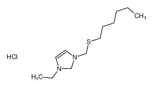 1-ethyl-3-(hexylsulfanylmethyl)-1,2-dihydroimidazol-1-ium,chloride 89949-44-0
