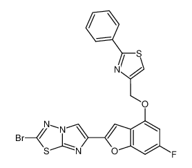 1476848-15-3 2-Bromo-6-(6-fluoro-4-((2-phenylthiazol-4-yl)methoxy)benzofuran-2-yl)imidazo[2,1-b][1,3,4]thiadiazole