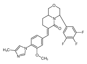 (4R,7E,9aS)-7-[[3-methoxy-4-(4-methylimidazol-1-yl)phenyl]methylidene]-4-(3,4,5-trifluorophenyl)-1,3,4,8,9,9a-hexahydropyrido[2,1-c][1,4]oxazin-6-one 937812-80-1